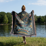 Pisces Zodiac Woven Blanket – Celestial Fringe Throw